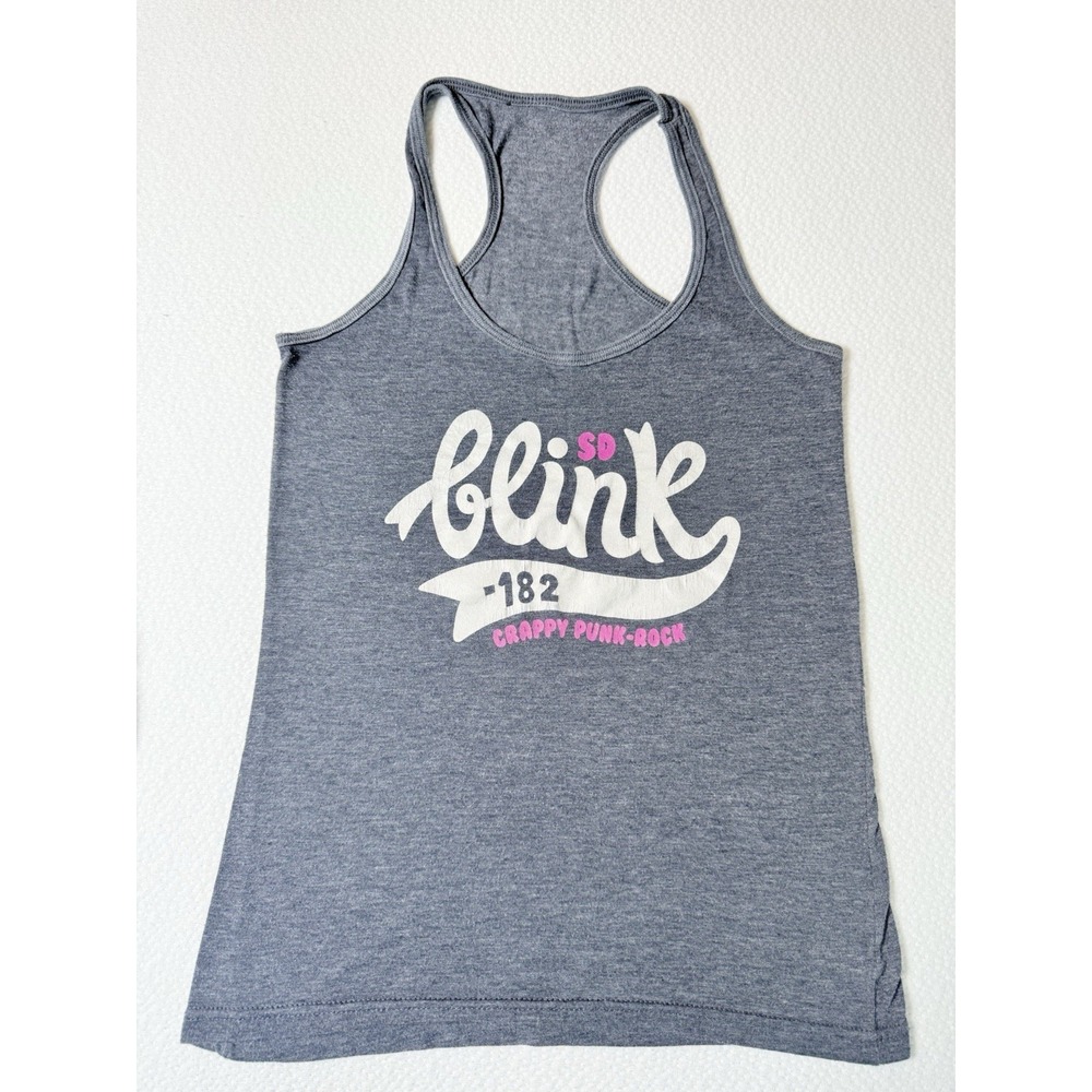 Blink-182 SD Crappy Punk-Rock Gray Racerback Tank Top XS Band Graphic